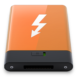 Orange Thunderbolt W Icon 256x256 png